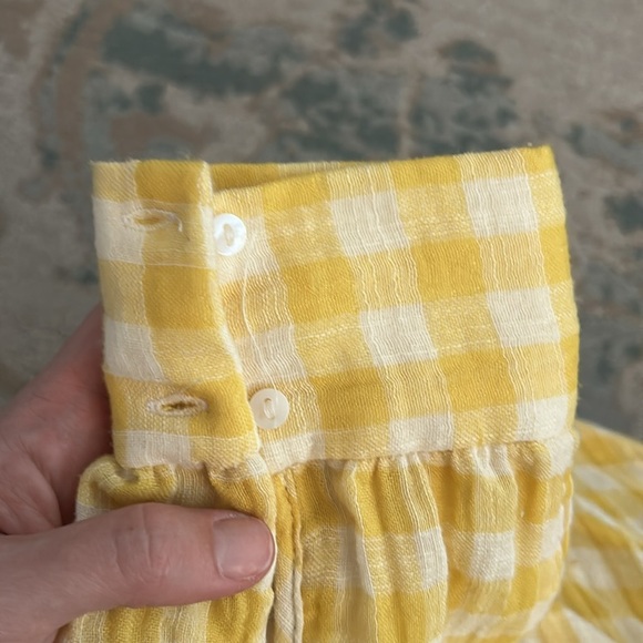 Zara One Shoulder Long Sleeve Top Yellow Gingham Blogger Fave M - Picture 11 of 11